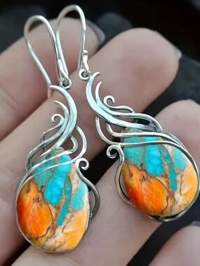 Bohemian Turquoise Mosaic Earrings